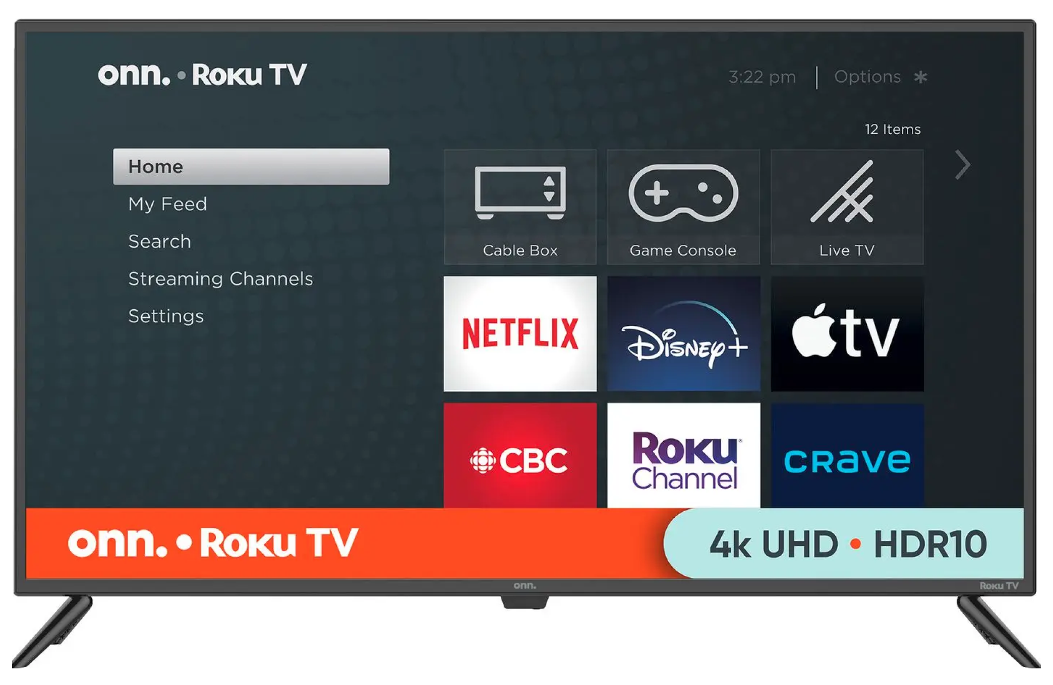 Onn 75" 4K UHD HDR Frameless Roku Smart TV (100044717-CA)